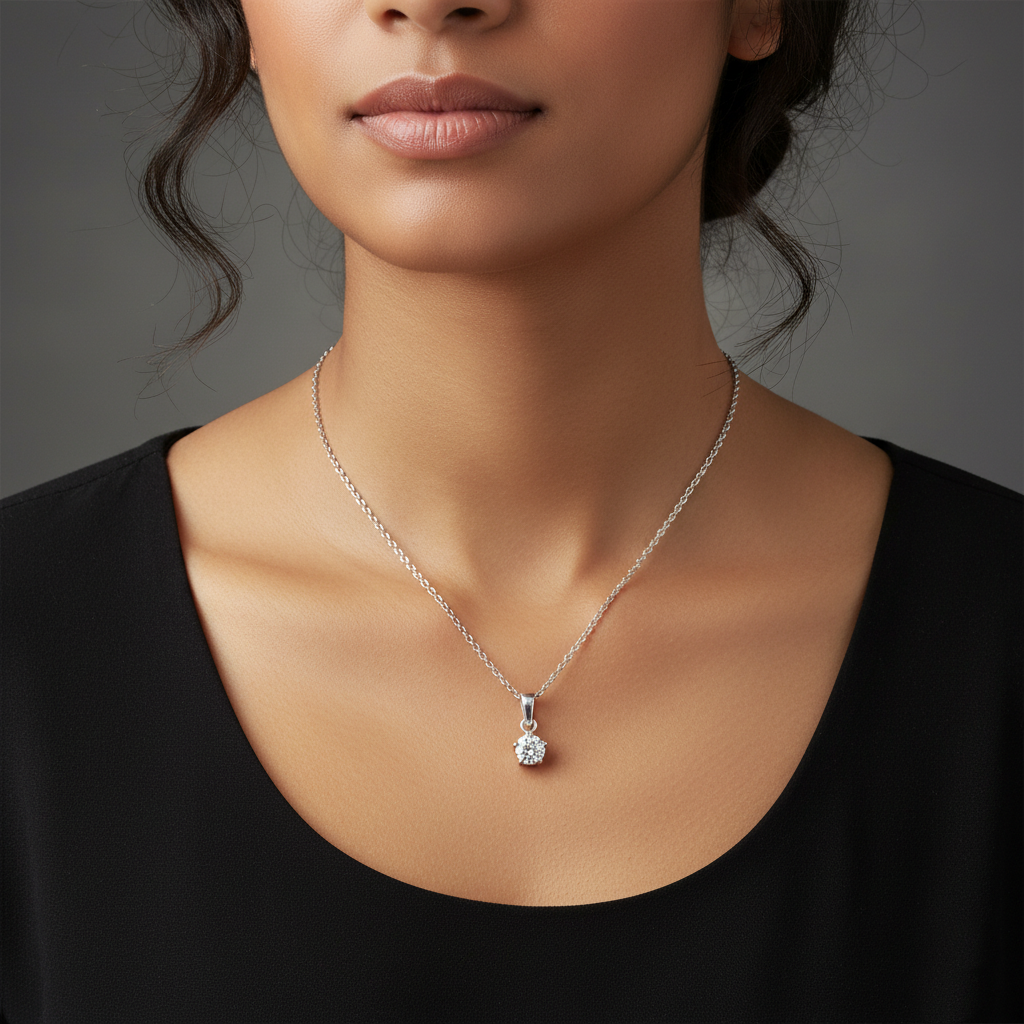 Timeless White Solitaire Pendant