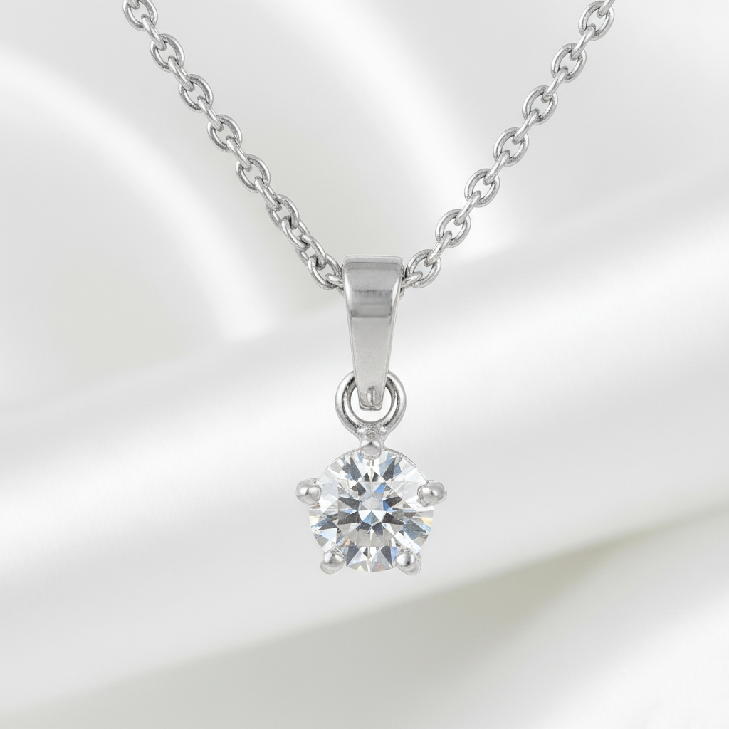 Timeless White Solitaire Pendant