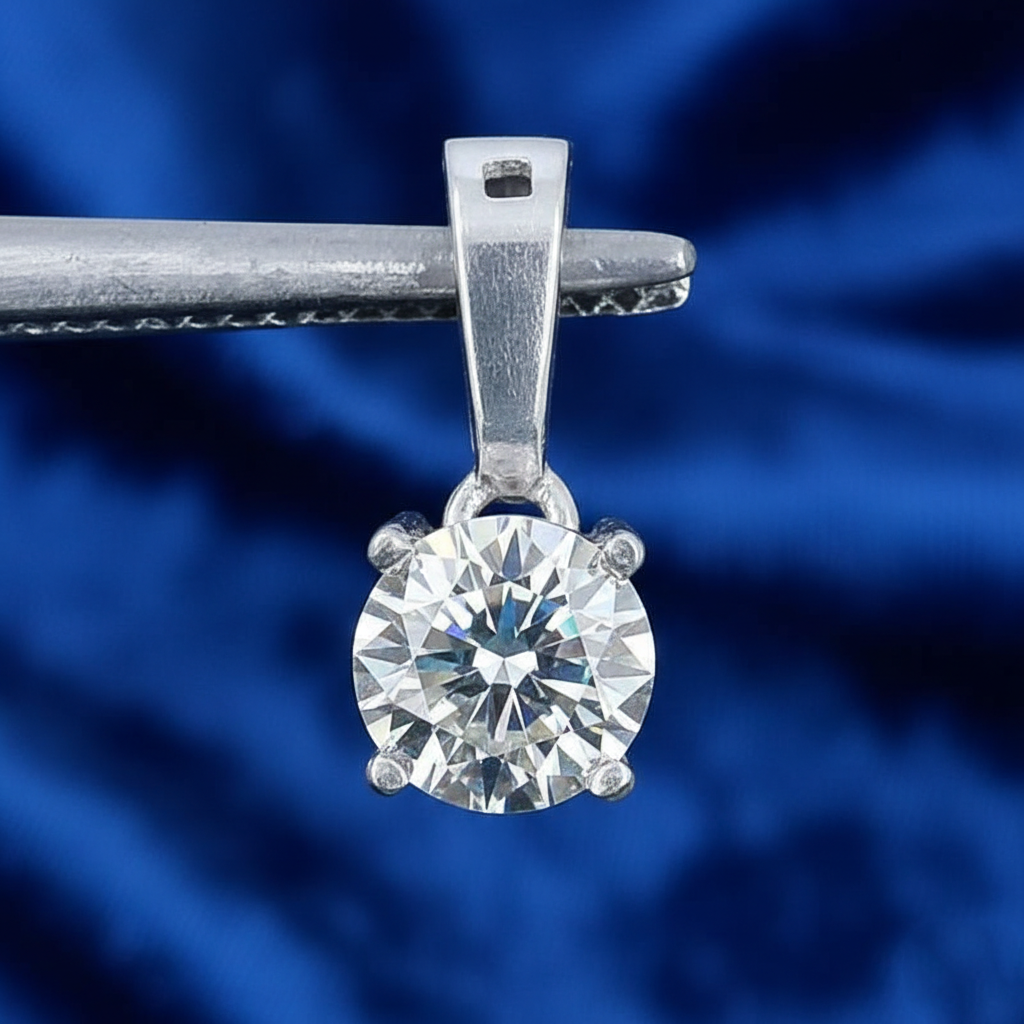White Round Cut Pendant