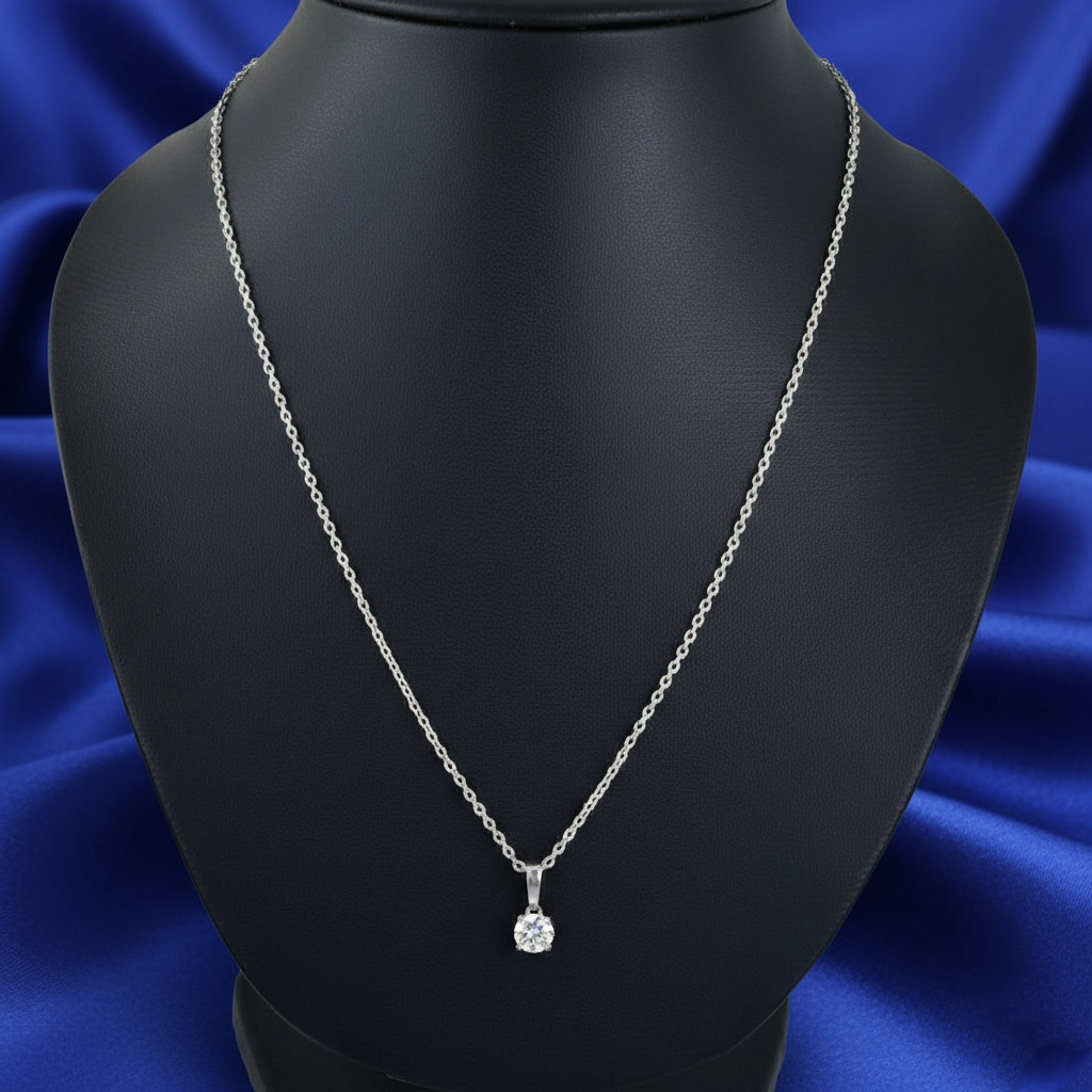 White Round Cut Pendant