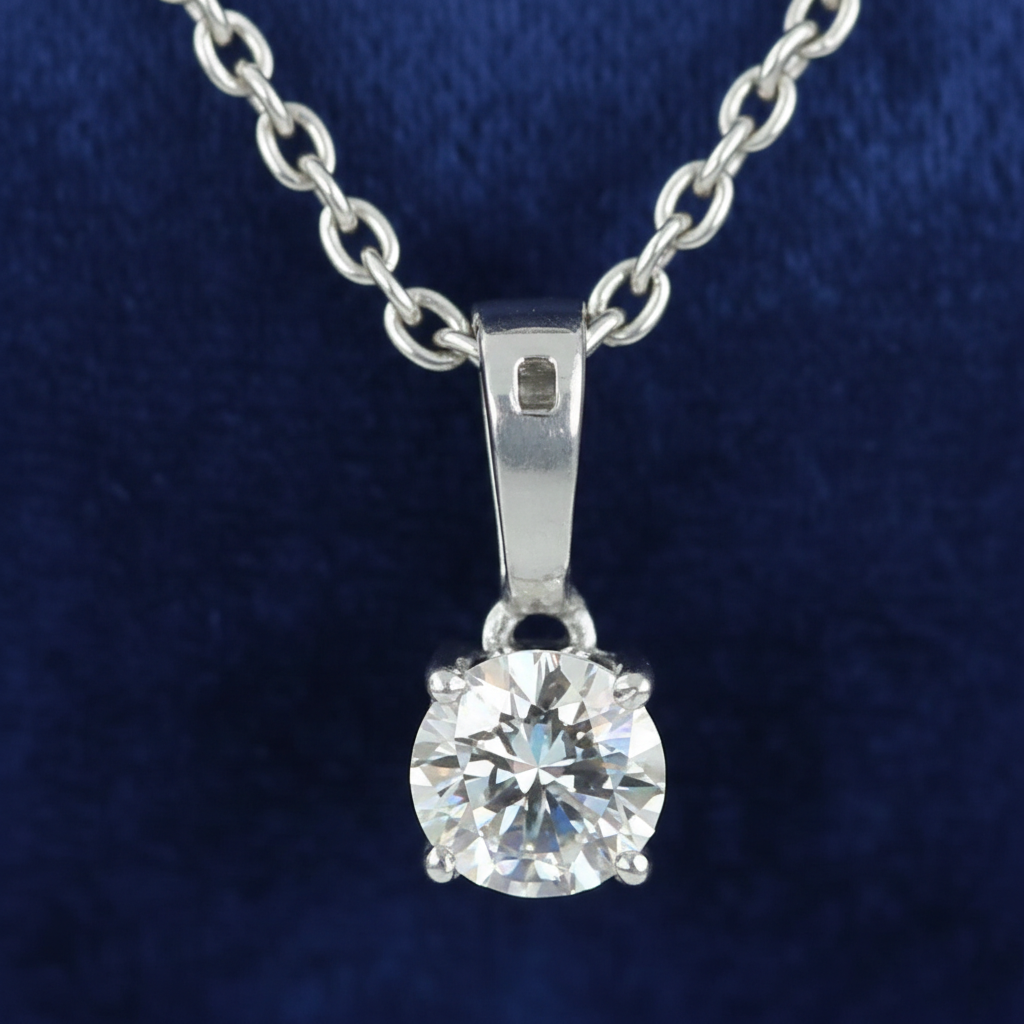 White Round Cut Pendant