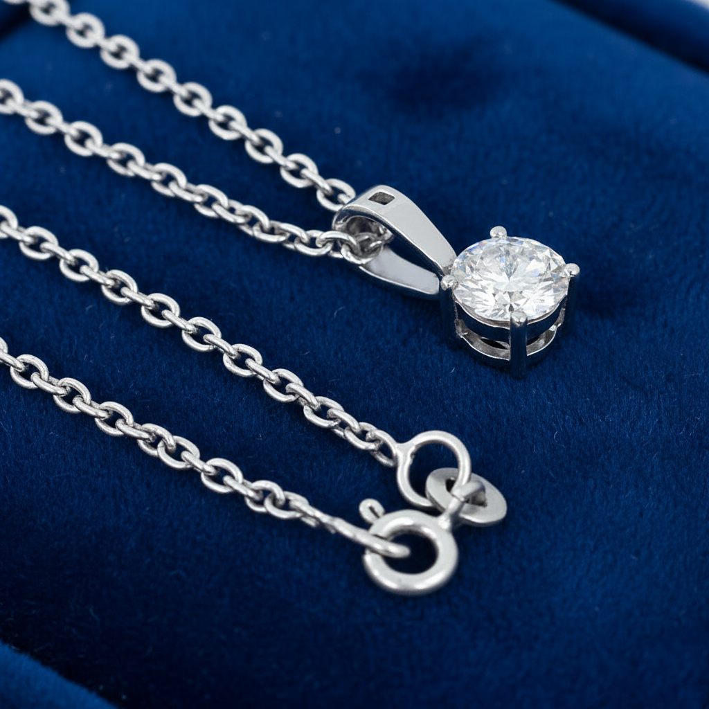 White Round Cut Pendant