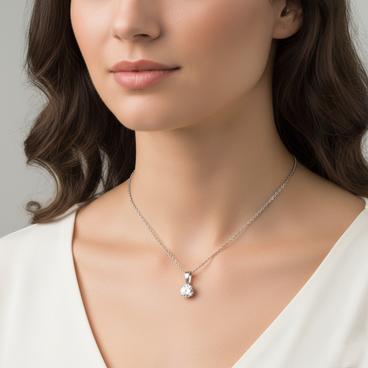 White Round Cut Pendant