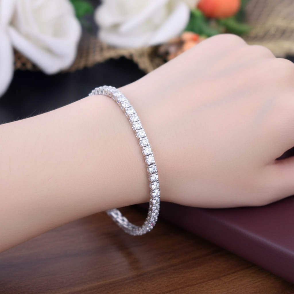Modern Square Tennis Bracelet
