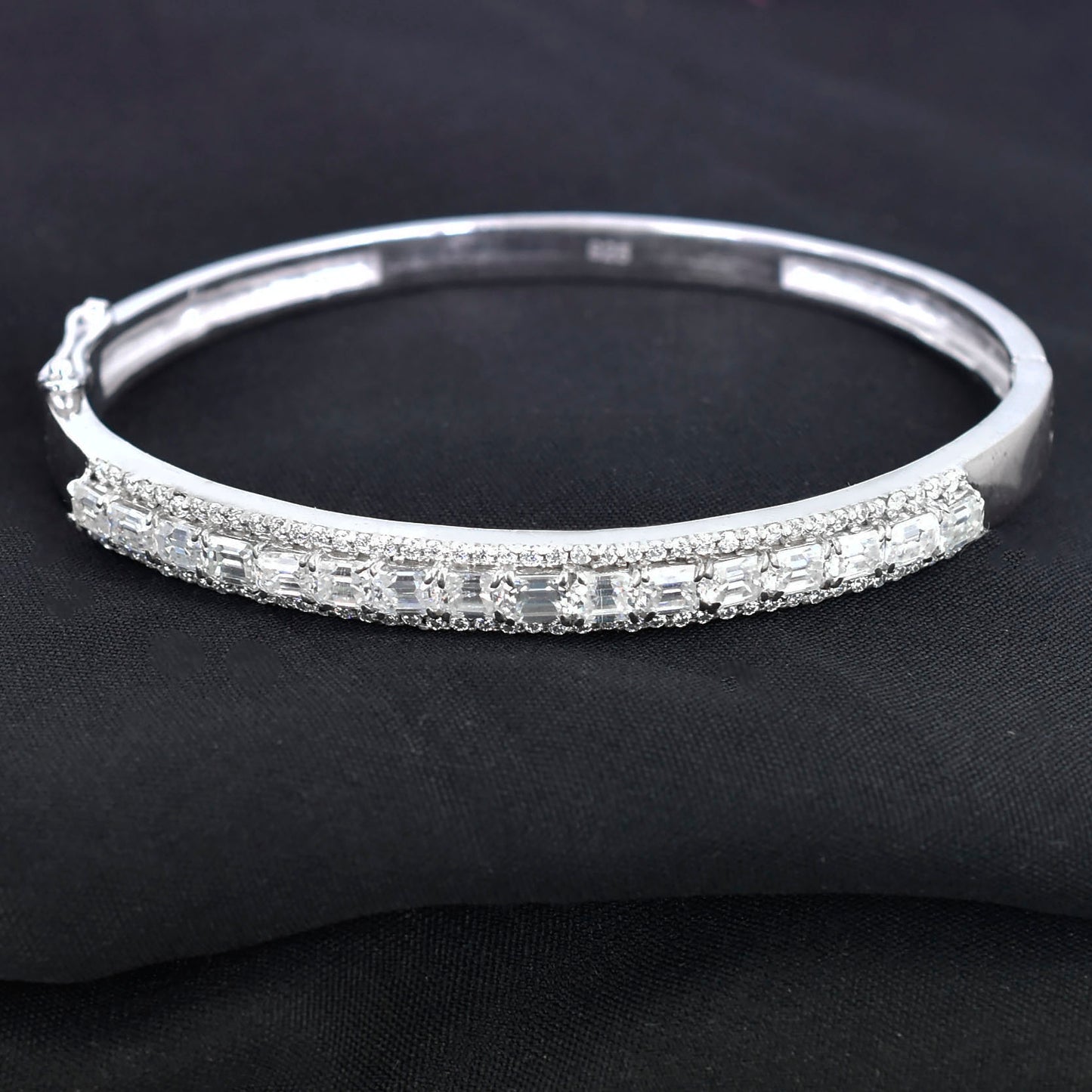 White Baguette Cut Bracelet