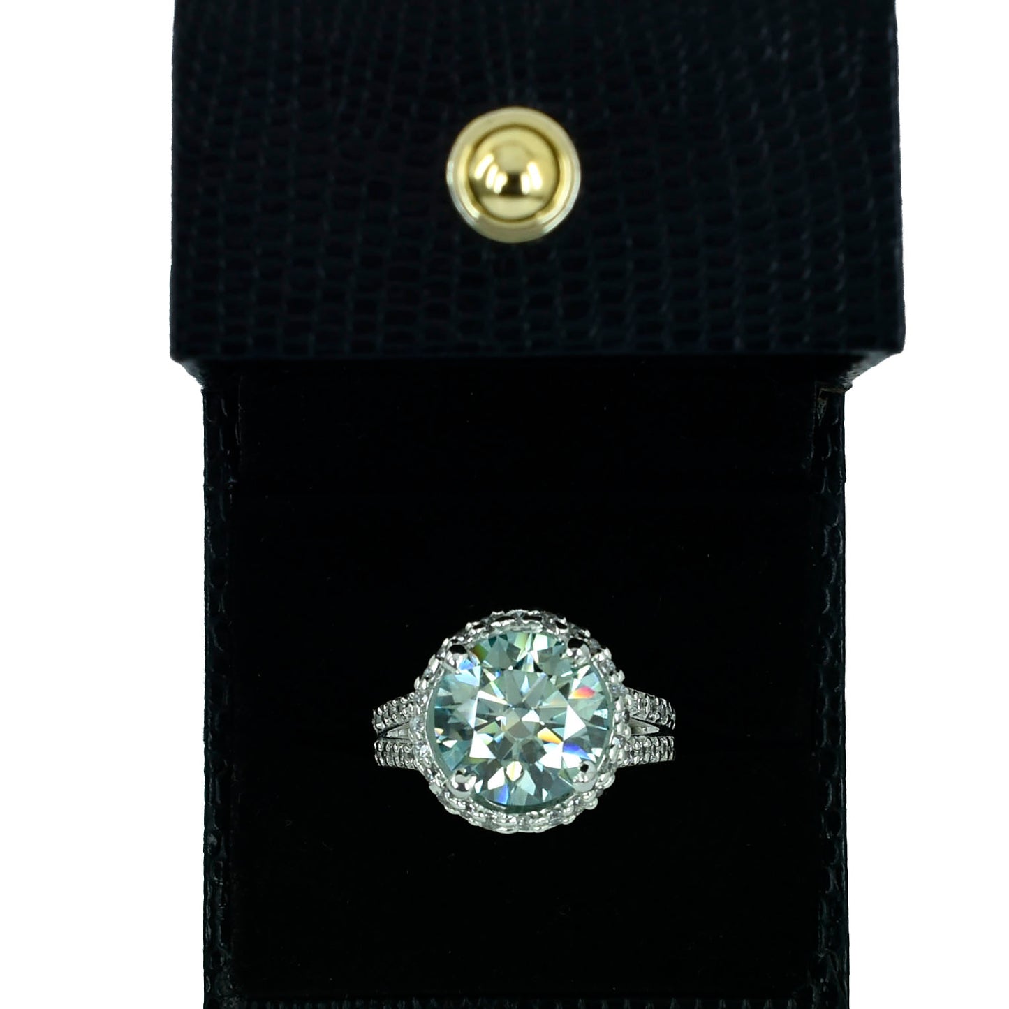 Blue Round Cut Ring
