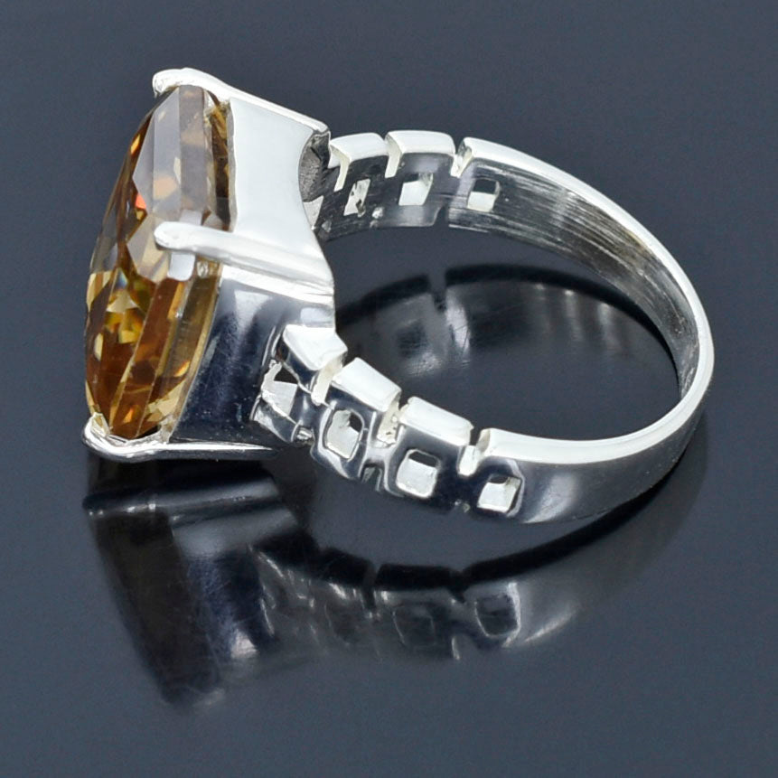 Champagne Square Radiant Cut Ring