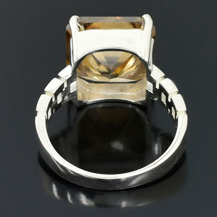 Champagne Square Radiant Cut Ring