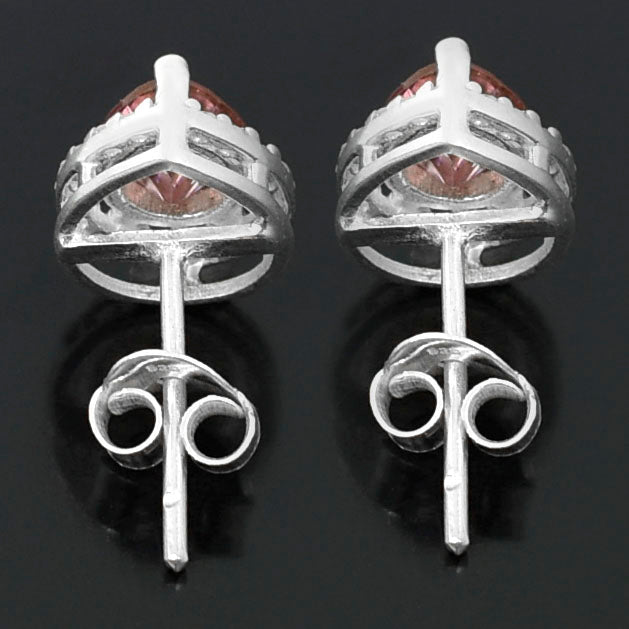 Pink Pear Cut Stud Earrings