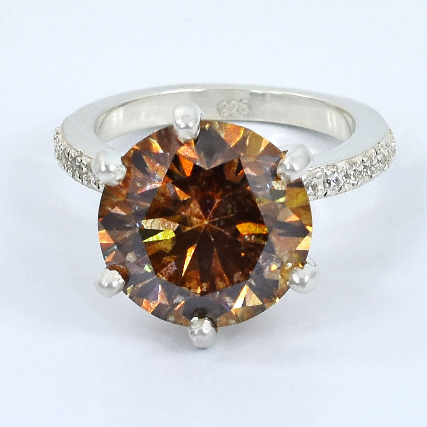Champagne Round Cut Ring