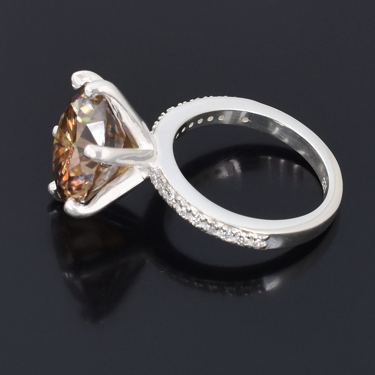 Champagne Round Cut Ring