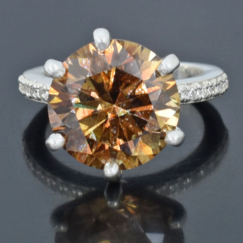 Champagne Round Cut Ring