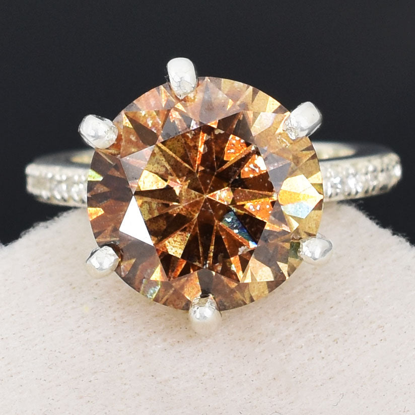 Champagne Round Cut Ring