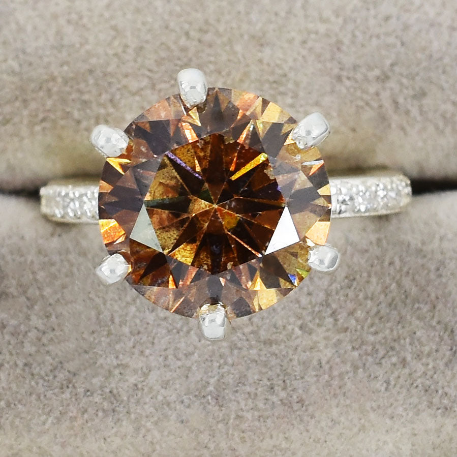 Champagne Round Cut Ring