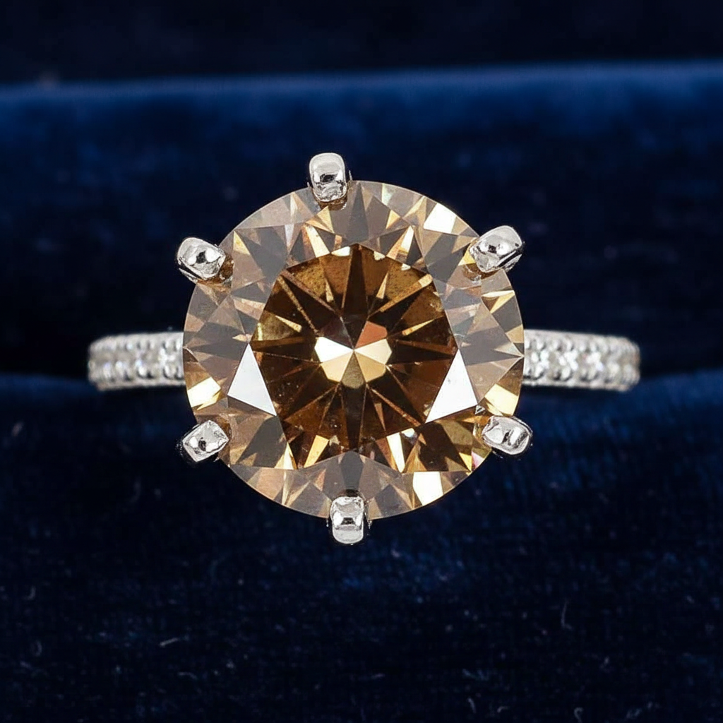 Champagne Round Cut Ring