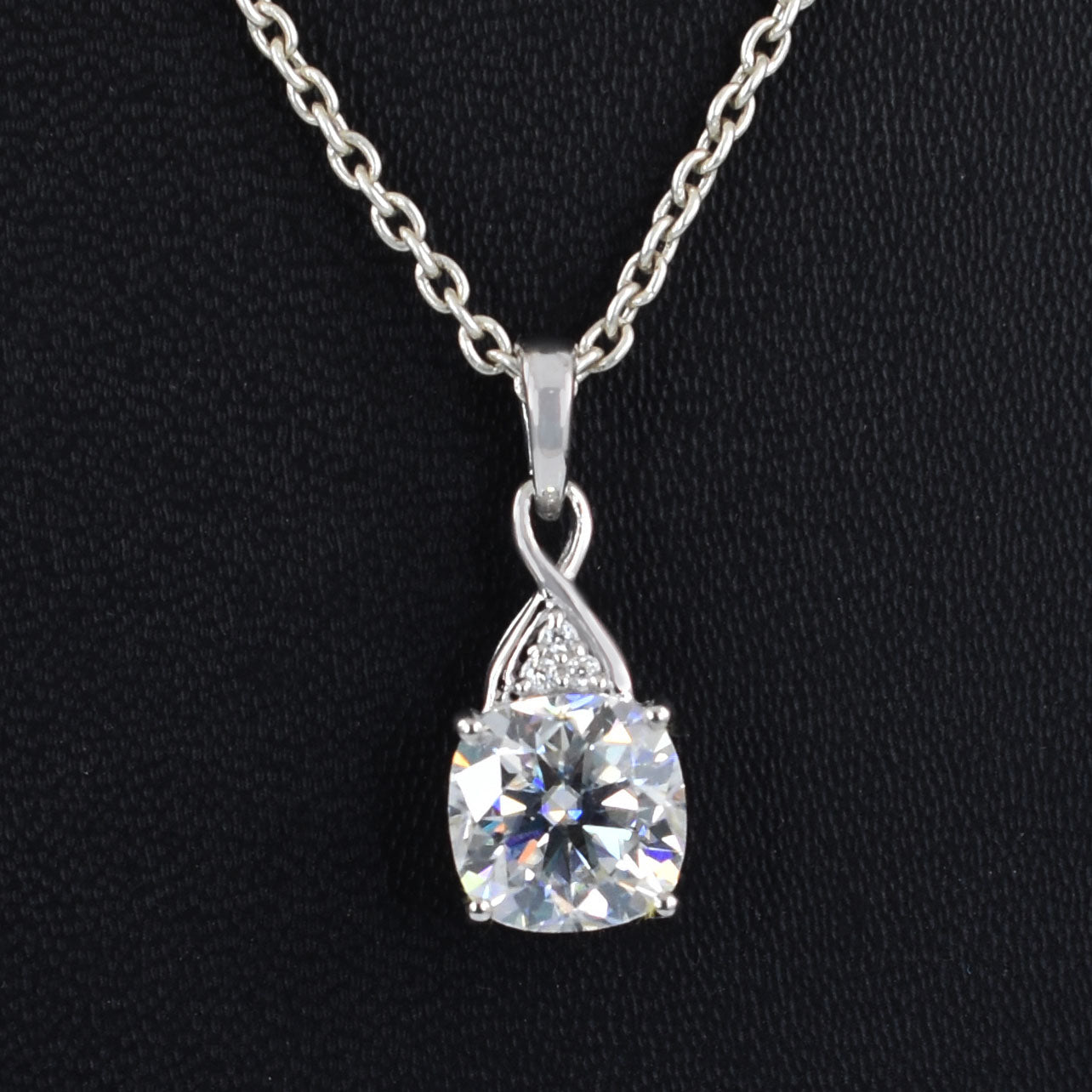 White Cushion Cut Pendant