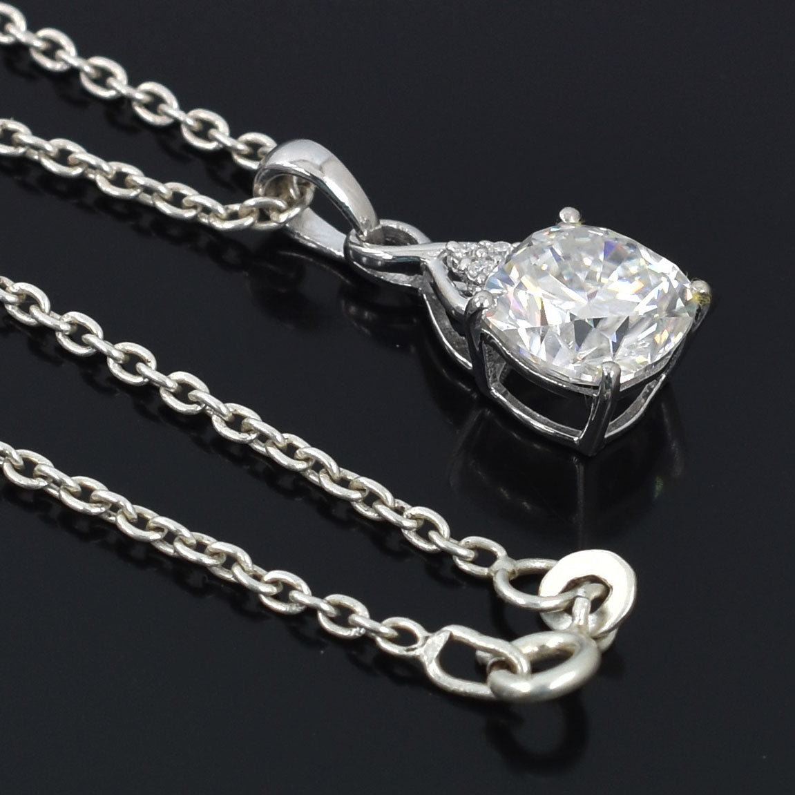 White Cushion Cut Pendant