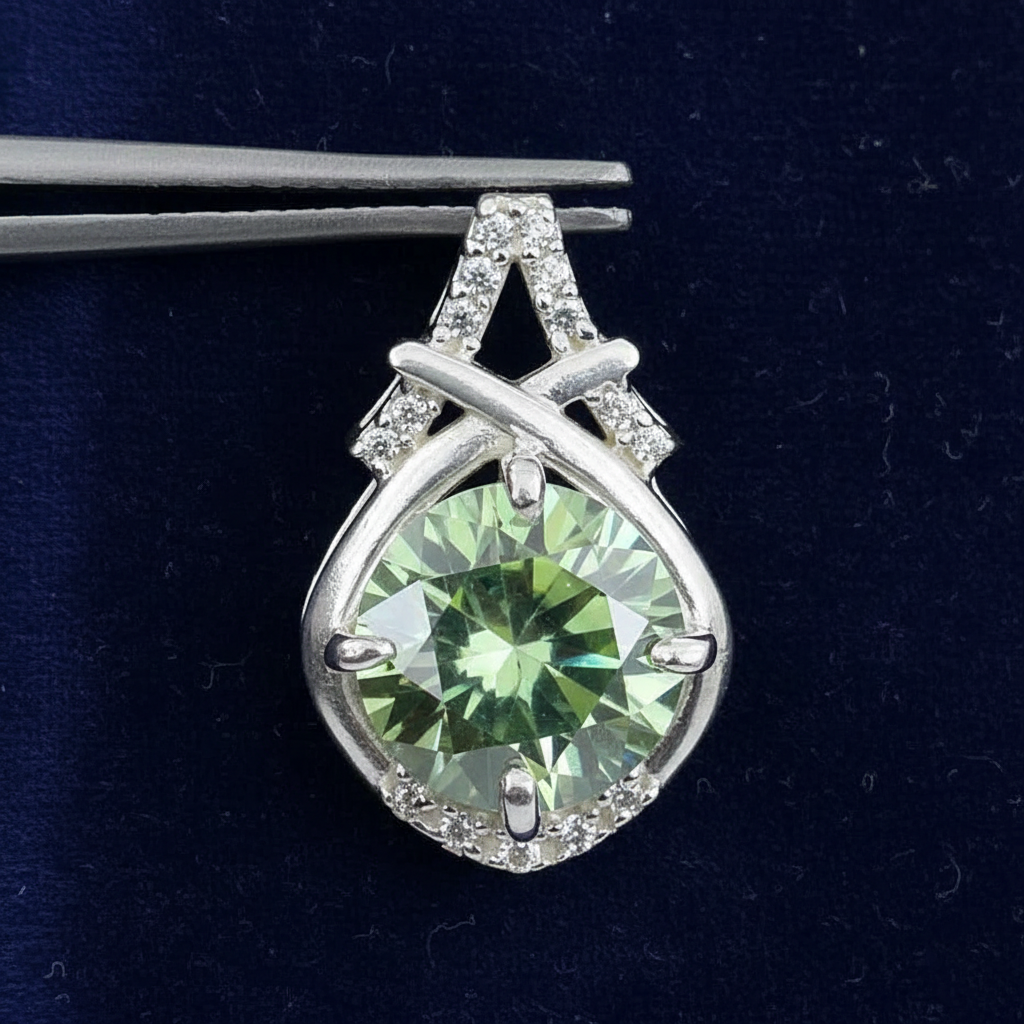 Sparkling Blue Round Pendant