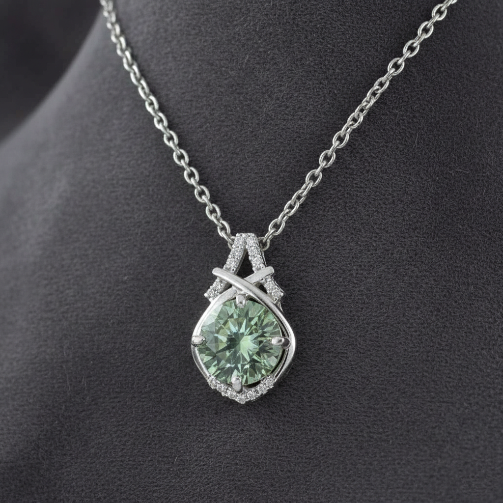 Sparkling Blue Round Pendant