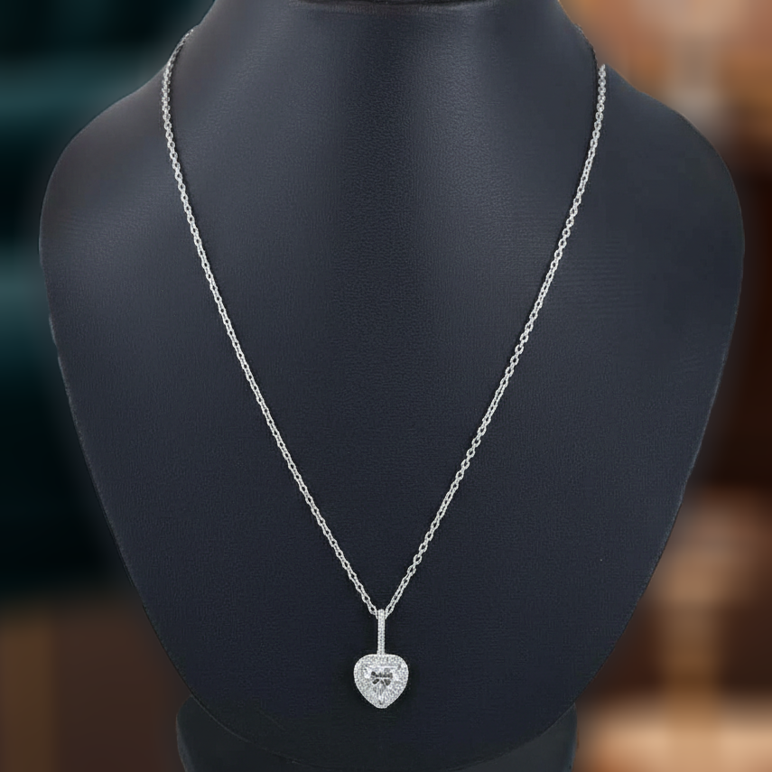 White Heart Cut Pendant