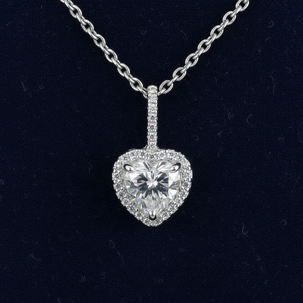 White Heart Cut Pendant