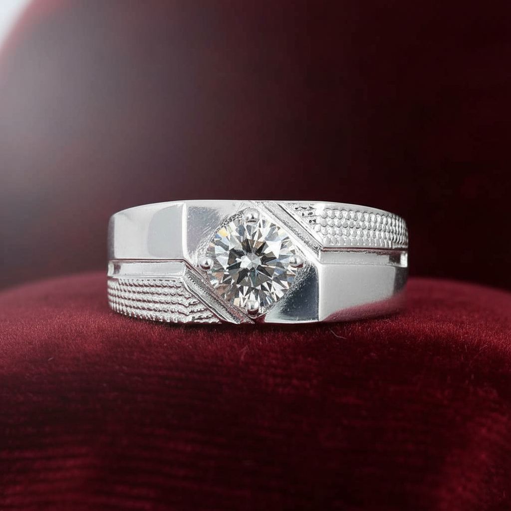 Grey Round Cut Ring