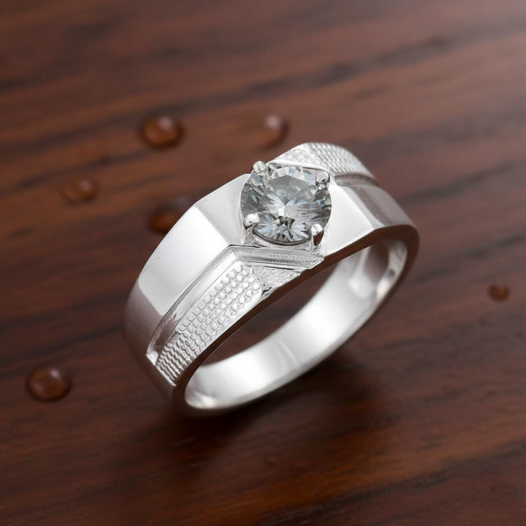 Grey Round Cut Ring