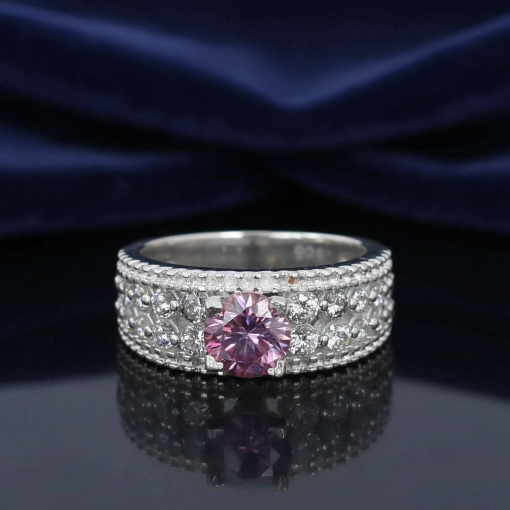 Pink Round Cut Ring