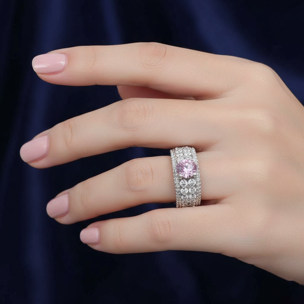 Pink Round Cut Ring