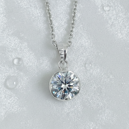 White Round Cut Pendant