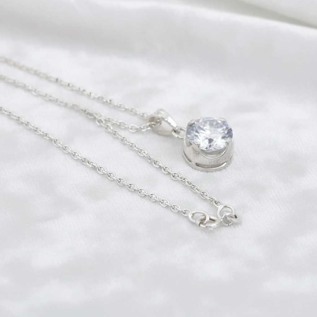 White Round Cut Pendant