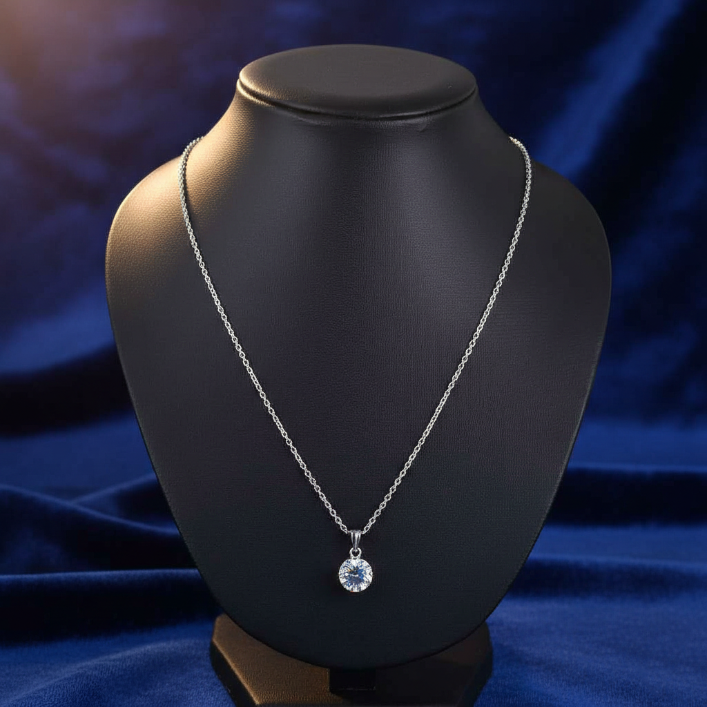 White Round Cut Pendant
