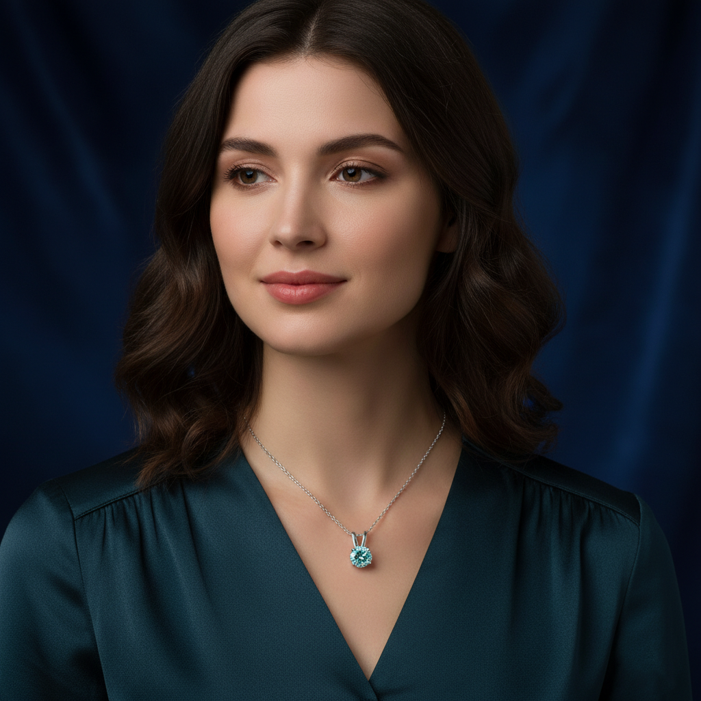 Blue Round Cut Pendant