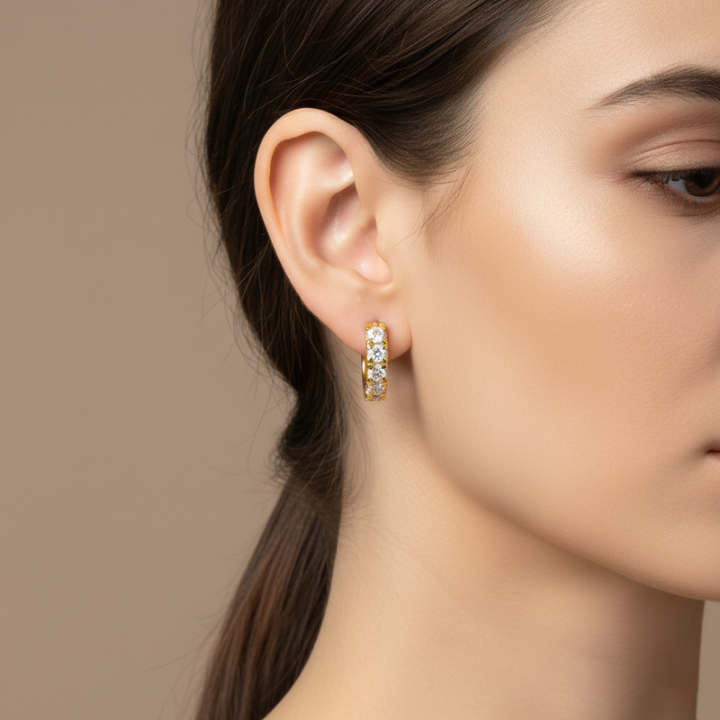 1 Ct White Round Lab Diamond Stud Earrings