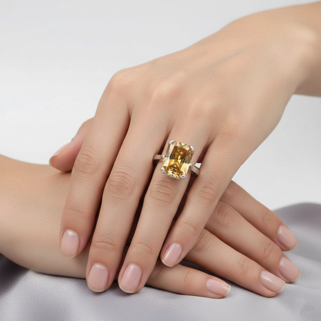 Champagne Rectangular Cut Ring