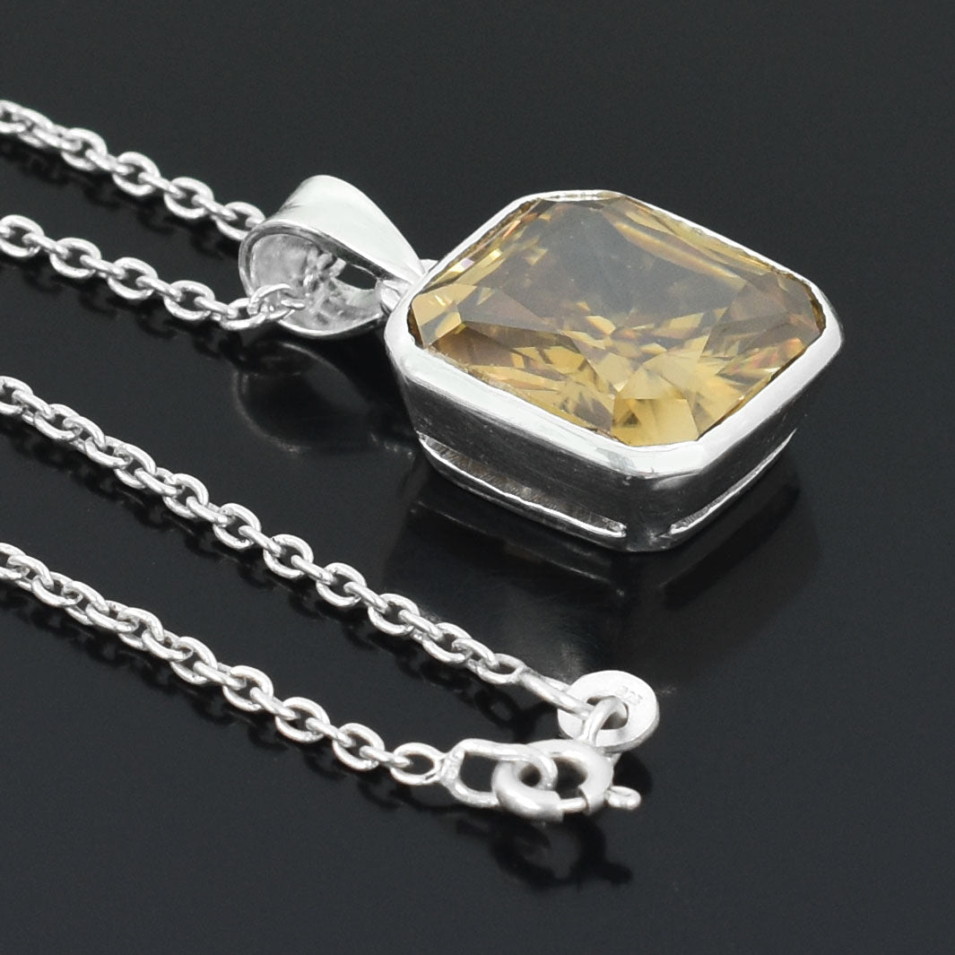 Champagne Square Cut Pendant