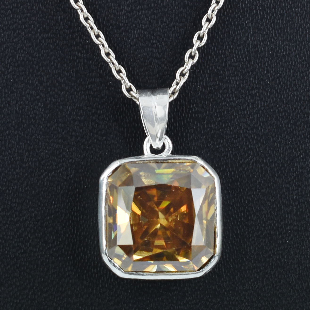 Champagne Square Cut Pendant