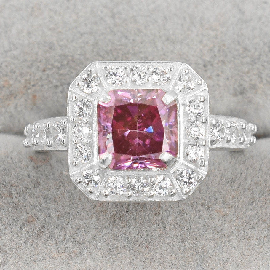 Pink Square Cut Ring