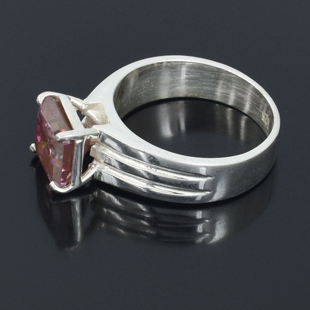 Pink Asscher Cut Ring