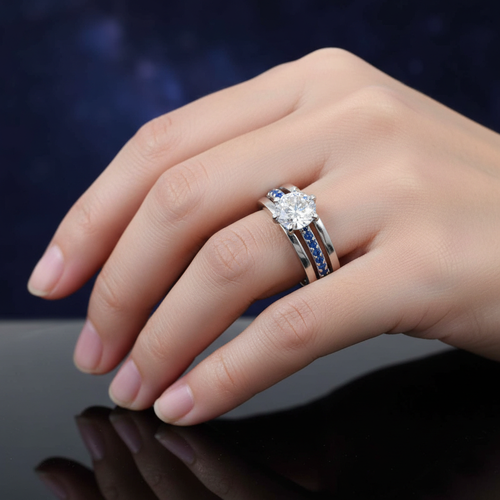 White Round Cut Ring