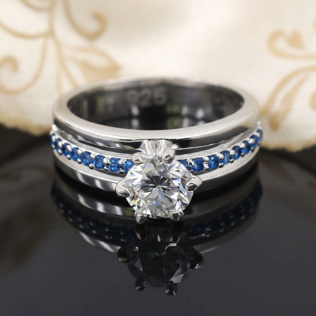 White Round Cut Ring