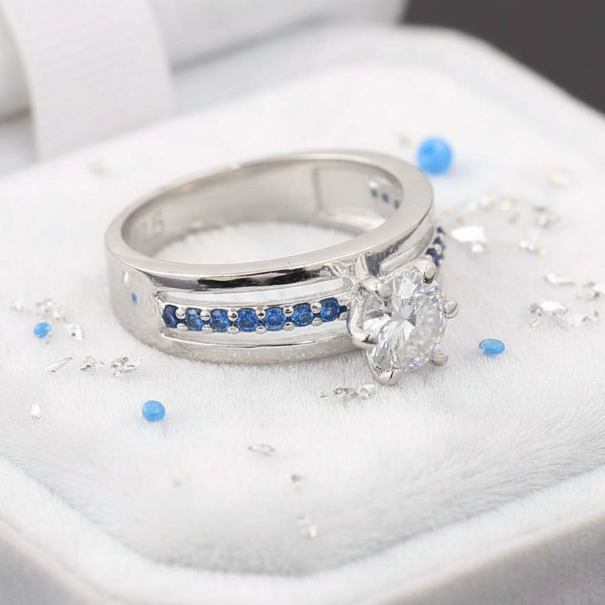White Round Cut Ring