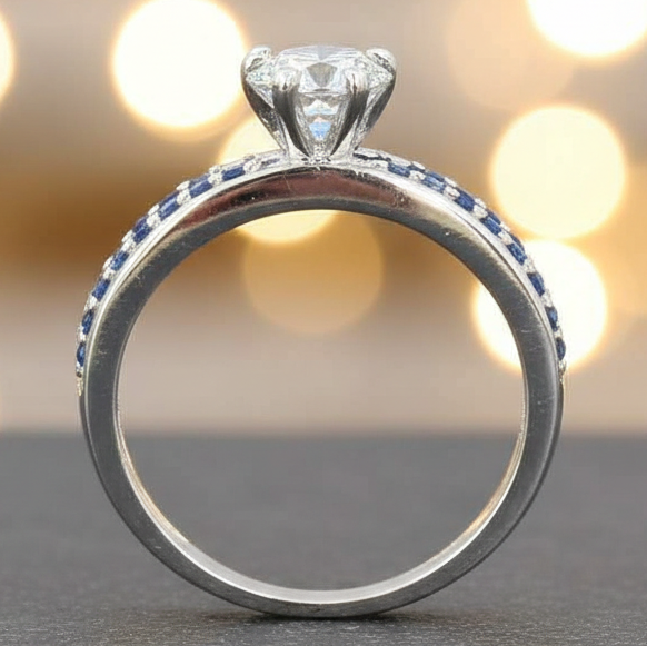 White Round Cut Ring