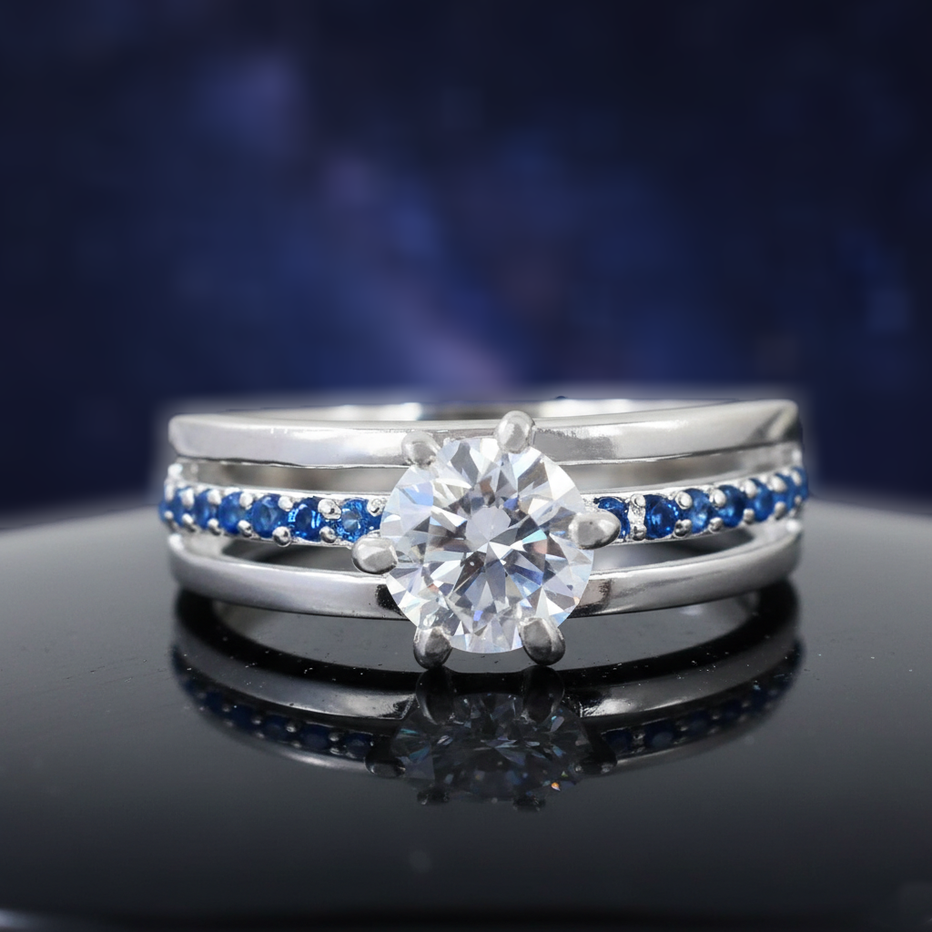 White Round Cut Ring