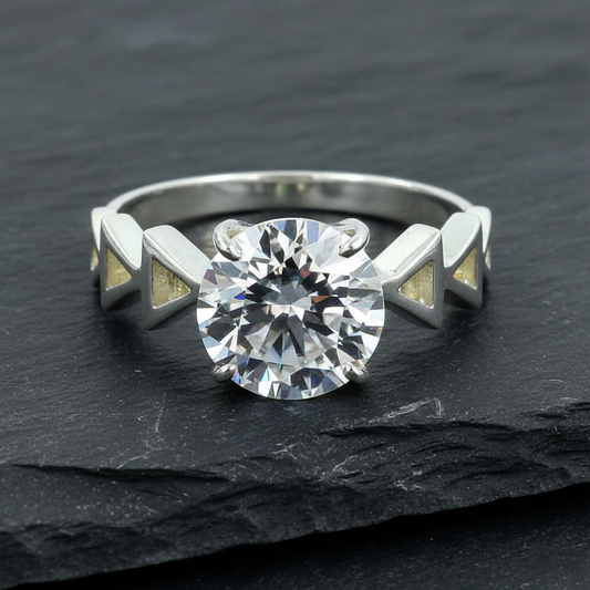 White Round Cut Ring