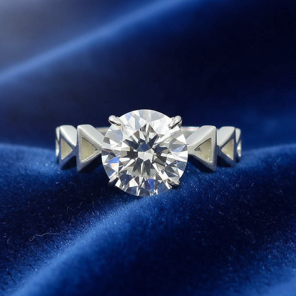 White Round Cut Ring