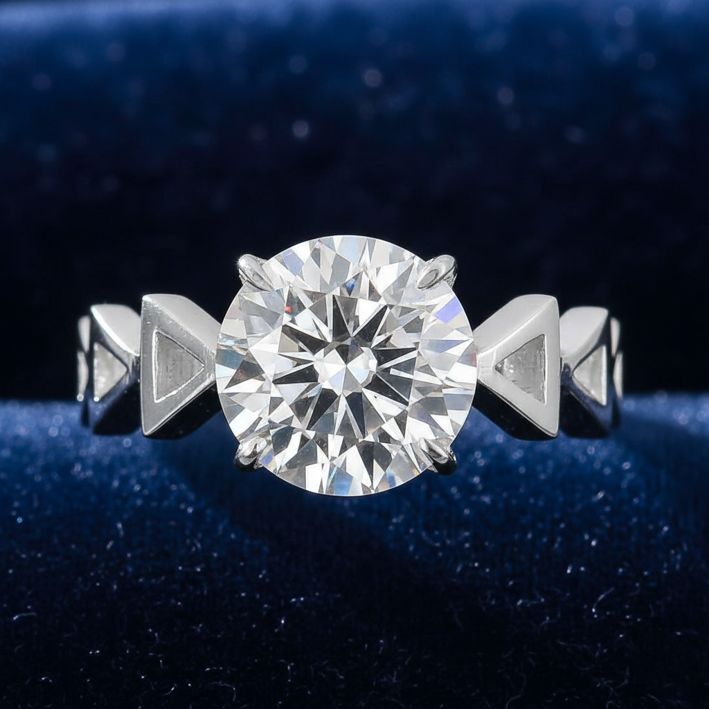 White Round Cut Ring