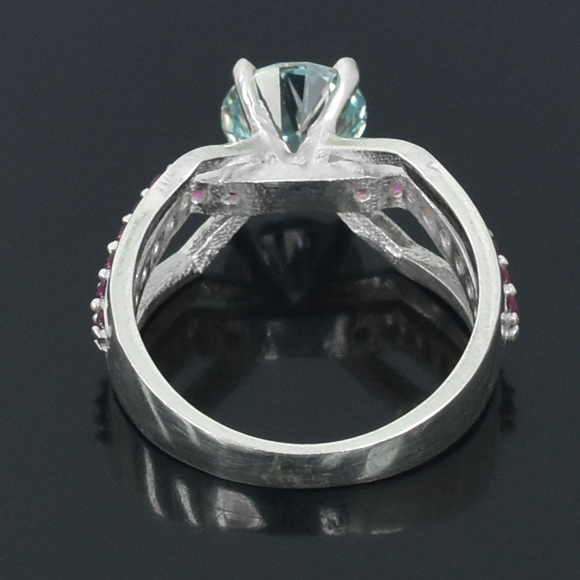 Blue touch Round Cut Ring