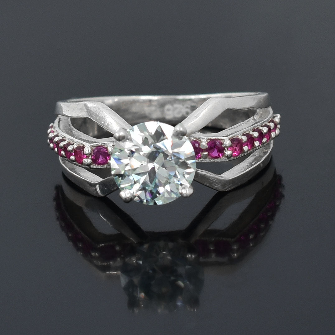 Blue touch Round Cut Ring