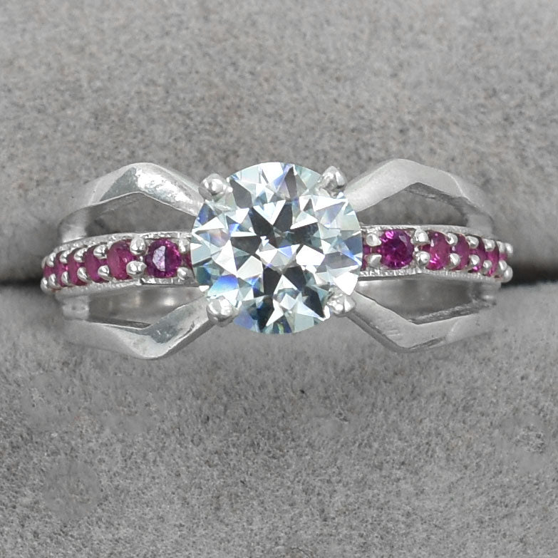 Blue touch Round Cut Ring